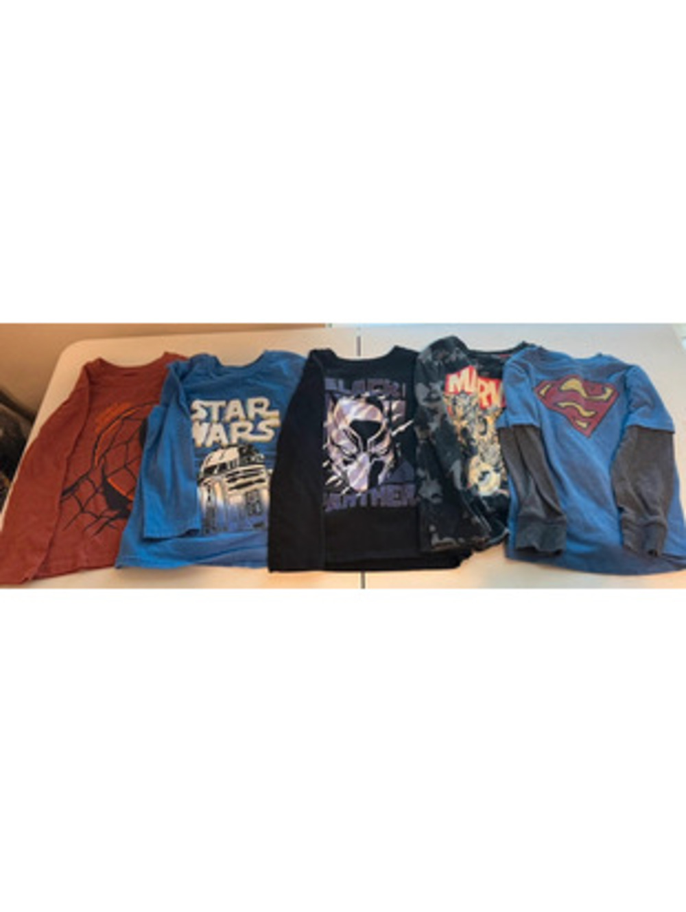 Jumping Beans Size 5 Boys Long Sleeve Shirt Lot - Marvel, Star Wars, DC